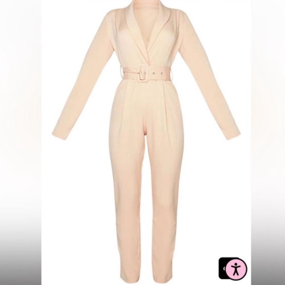 PrettyLittleThing Blush Belted Jumpsuit Size US0-2/ UK4